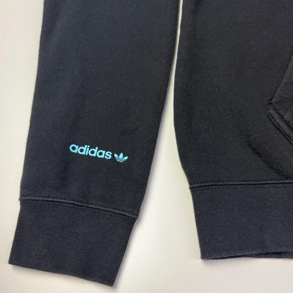 Adidas Originals Mens Black Peace‎ Sign Graphic Hoodie Sweatshirt Medium GD5956